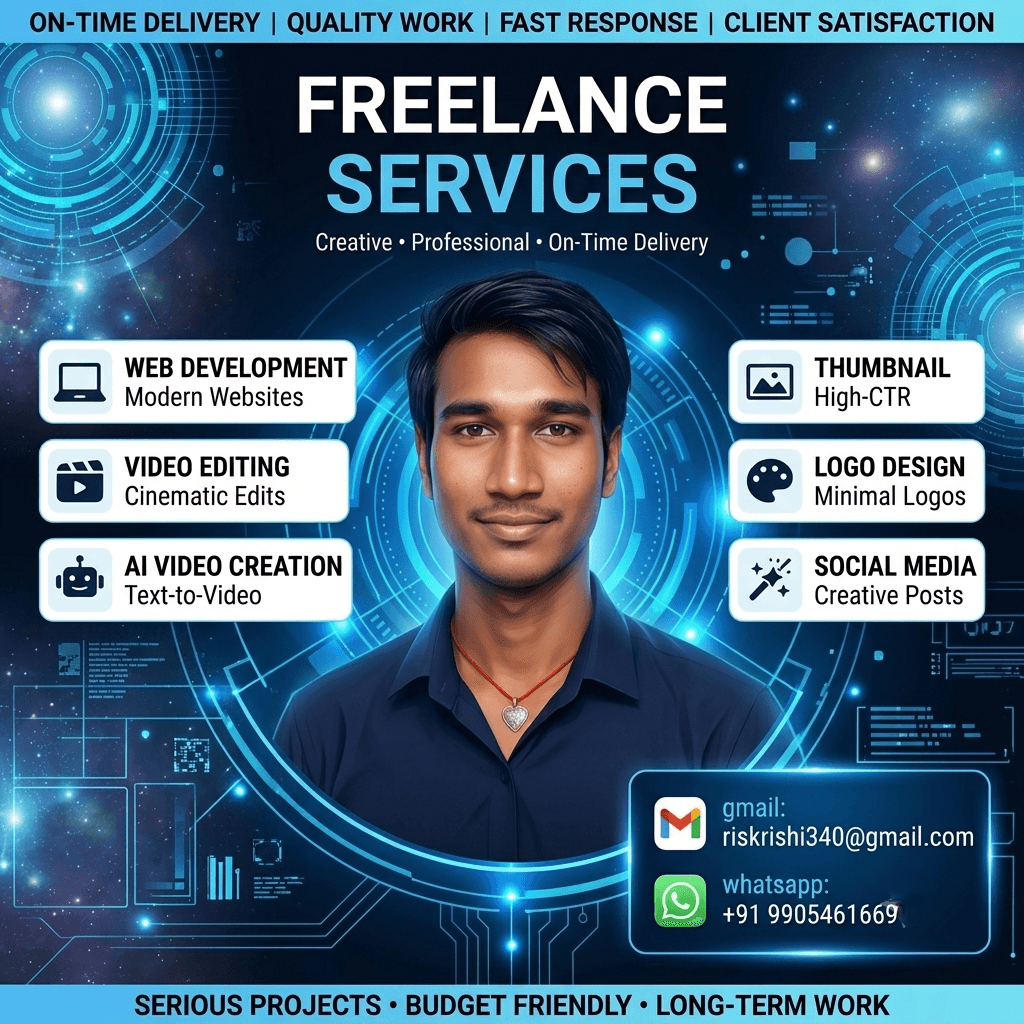 FREELANCE SERVICES Creative • Professional • On-Time Delivery