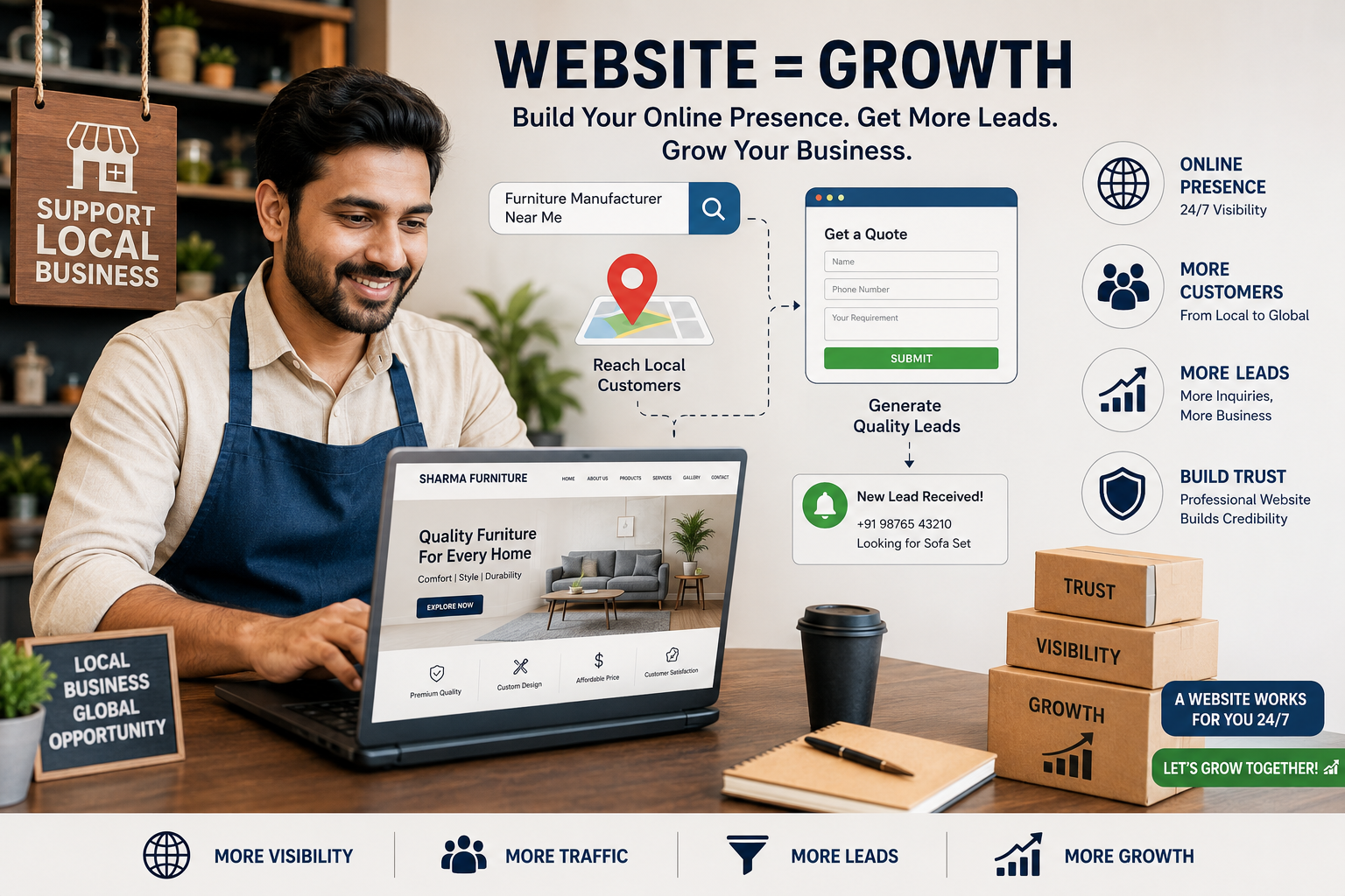 How a Website Helps Local Businesses Build an Online Presence and Get More Leads.